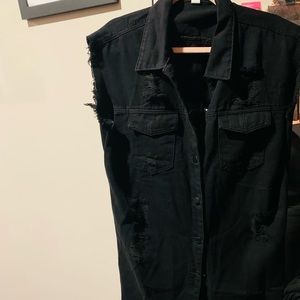 Distressed Denim Dress